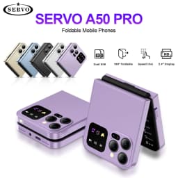 SERVO A50 PRO Flip Mobile Phone 2.4" Display Speed Dial Call Recording Blacklist 2 SIM Unlocked Foldable Cellphones New Version