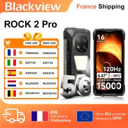 Blackview 5G ROCK 2 Pro Rugged Smartphone 32GB(8+24)+256GB 6.67 inch IPS 120Hz 400lm Camping Light Android 16 15000mAh 33W NFC