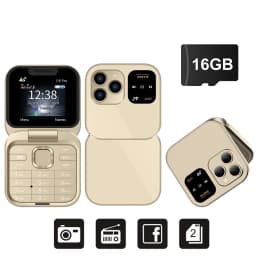 SERVO I16 Pro 4G LTE Mini Flip Mobile Phone Dual SIM Standby Call Recording Speed Dial FM Radio Blacklist Small Fold Cellphones