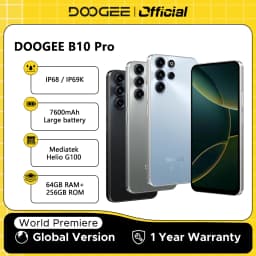 World Premiere DOOGEE B10 Pro Smartphone 64GB+256GB 6.63” FHD 120Hz Display IP68 / IP69K Helio G100 7600mAh Battery Android 16