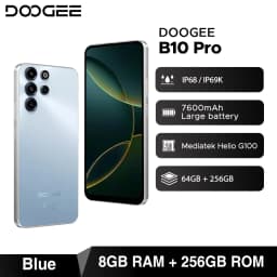 World Premiere DOOGEE B10 Pro Smartphone 64GB+256GB 6.63” FHD 120Hz Display IP68 / IP69K Helio G100 7600mAh Battery Android 16