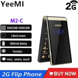 YEEMI M2-C Brand New 2G Mobile Phone Flip Phone 2.8inches Dual Screen Big Letters MP3/MP4 Player Original Cell Phone for Elderly