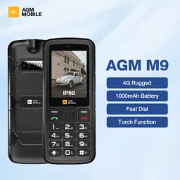 AGM M9 4G Dual SIM 1000mAh Battery Feature Phone 2.4" Big Screen Large Button Fast Dial Torch Waterproof Cellphone For Elderly