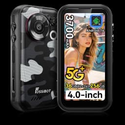 FOSSiBOT F116 Pro 5G Mini Rugged Phone Dimensity 7300, 36GB(12+24)+256GB, 4" HD Screen, 3700mAh 33W Charge, Android 16, 152.6° Wide Angle 50MP+48MP OIS+32MP, IP68, LED Light, One-Click Video, Fashion Business Outdoor Cell Phone