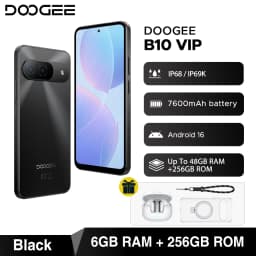 World Premiere DOOGEE B10 Smartphone 7600mAh Battery 6GB 256GB 6.6'' Display 64MP AI Camera Gemini AI Android 16 Mobile Phone
