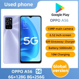 OPPO A56 5G Mobile Phone128GB ROM 6.5inch 13MP+2MP+8MP Camera CPU MT6833 Dimensity 700 Octa-Core Android used Phone