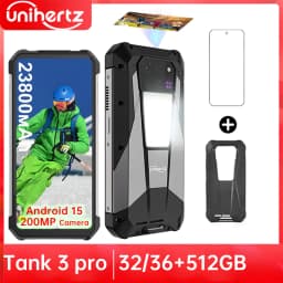 Unihertz Tank 3 Pro 8849 Rugged Smartphone Android 5G with 100 Lumens Projector 32/36GB 512GB 23800mAh Waterproof 200MP Phones