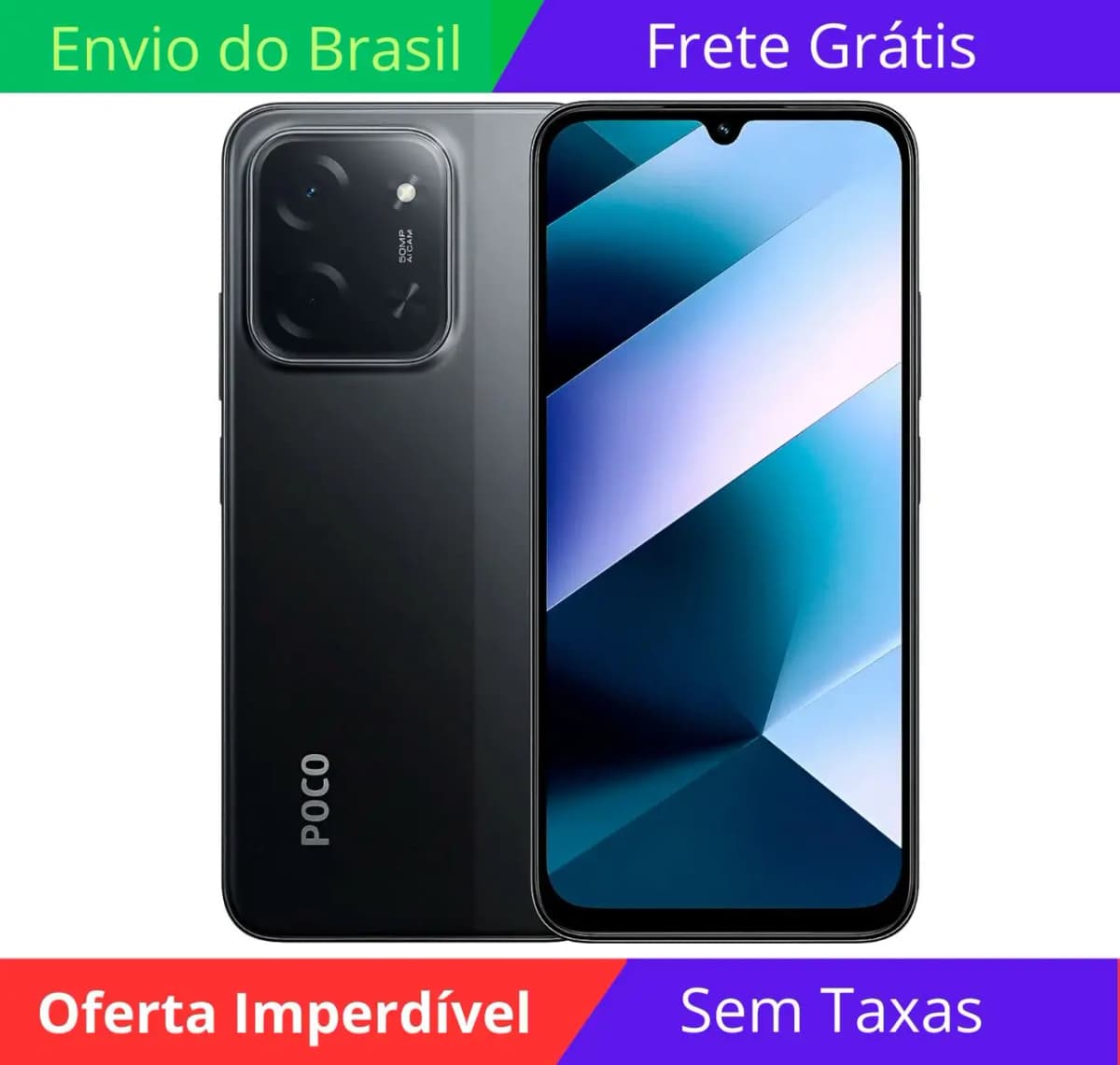Xiaomi Poco C85 NFC 256B/8GB 6.9 Ram 50MP/13MP-Black (Global) Dual Sim