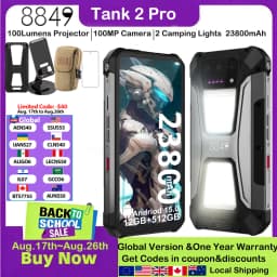 8849 Tank 2 PRO Unihertz Projector Rugged Smartphone 100 Lumen Android15 23800mAh 120W 512GB 100MP Camera Night Vision IP68 2026