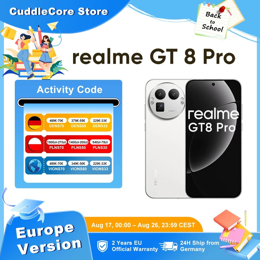realme GT 8 Pro 5G Smartphone Snapdragon 8 Elite Gen 5 50W Wireless Charge 200MP Ultra Camera 144Hz Screen New EU Version