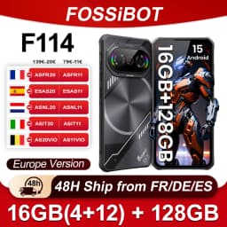 Fossibot F114 Android 15 Ultra-thin Rugged Phone 16GB(4+12) 128GB 50MP+8MP+2MP Camera 5000mAh 18W 6.67''HD+ Display Smartphone