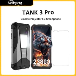 Unihertz Tank 3 Pro 8849 Rugged 5G Smartphone Android with 100 Lumens Projector 32GB 512GB 23800mAh 6.79" FHD Waterproof Phone