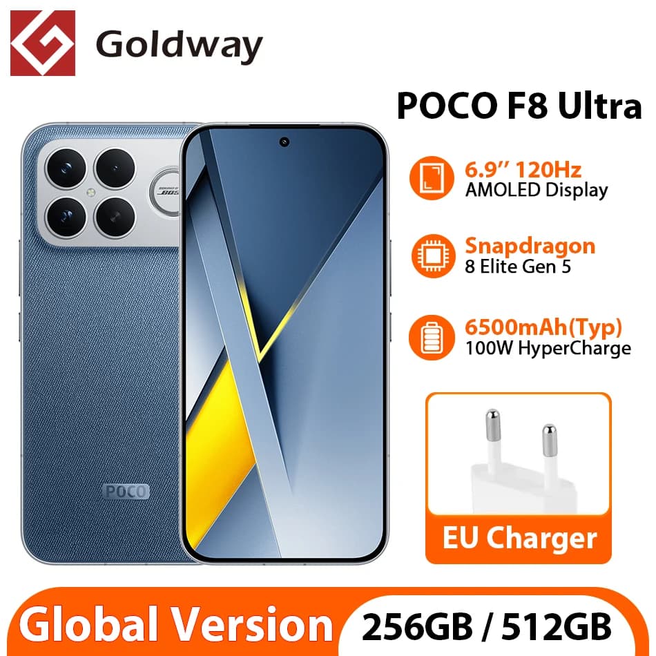 POCO F8 Ultra Global Version Mobile Phone 256GB/512GB 6.9" 120Hz Display 6500mAh 100W HypeCharge 50MP Snapdragon 8 Elite Gen 5