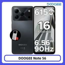 DOOGEE Note 56 Smartphone Android 16 6150mAh Large Battery 6.56" 90Hz Display 24GB 64GB 8MP+5MP Face Unlock Cell Phone