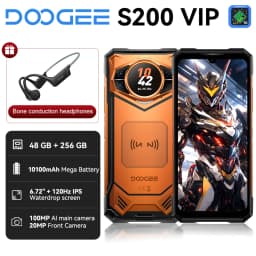 DOOGEE S200 VIP Edition Rugged Phone 6.72" 120Hz Display Telephone Portable 48GB+256GB 10100mAh 100MP Smartphone 5G Android 16