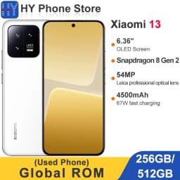 Global ROM Xiaomi 13 256GB/512GB Snapdragon 8 Gen 2 54MP+32MP Camera 6.36" OLED Screen 67W 4500mAh Battery (Used)