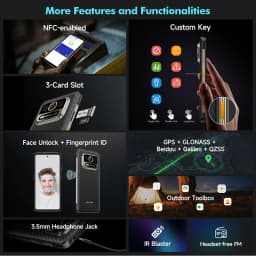 Ulefone Armor 25T 4G Rugged Phone Android 14 33W 50MP+64MP Night Camera NFC Waterproof Smartphone 6.78" 120Hz 256GB ROM Global