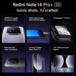 Xiaomi Redmi Note 14 Pro+ Plus 5G Global Version Cell Phone 200MP AI Camera Snapdragon 7s Gen 3 120W HyperCharge 1.5K 120Hz IP68