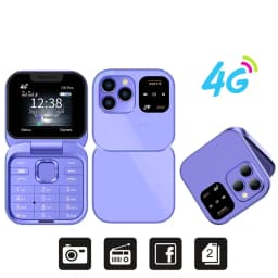SERVO I16 PRO 4G LTE Foldable Mini Mobile Phone 2 SIM Speed Dial Call Recording Flashlight 1.77'' Screen Flip Cellphone Blacklis