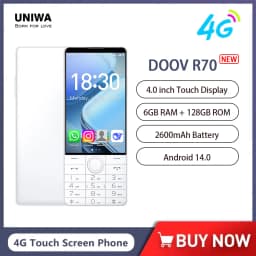 DOOV R70 4G Smart Touch Screen Keypad Mobile Phone Without Camera 6GB+128GB 2600mAh 4.0 Inch Smartphone Android Hebrew Keyboard