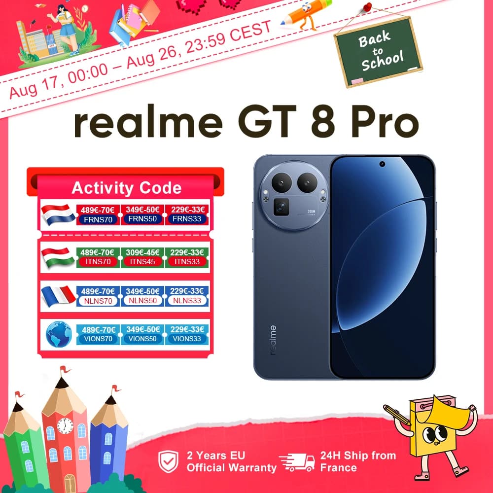 realme GT 8 Pro 5G Smartphone Snapdragon 8 Elite Gen 5 200MP Ultra Camera 50W Wireless Charge 144Hz Screen New Global Version