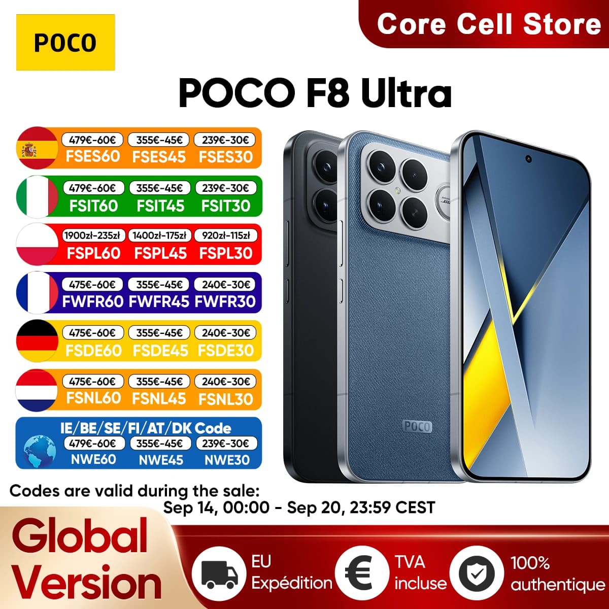 Global Version POCO F8 Ultra 5G Smartphone Snapdragon® 8 Elite Gen 5 6.9' Eye-care AMOLED Display 6500mAh 100W HyperCharge NFC