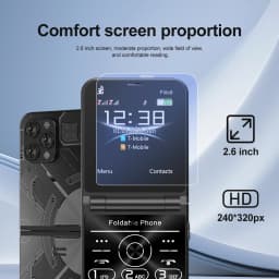 SERVO Flilo9 3G Mobile Phone Dual SIM Standby Call Recording Speed Dial FM Radio Blacklist Flashlight Foldable Button Cellphones