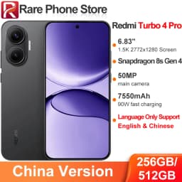 China Version Redmi Turbo 4 Pro 256GB/512GB Snapdragon 8s Gen 4 6.83 inch 2772x1280 Screen 90W 7550mAh Battery 50MP+20MP Camera