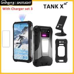 Unihertz 8849 TANK X 5G Smartphone 32+512GB Built-in 1080P 220 Lumen Projector 50MP+64MP Camera Android 15 17600mAh Battery NFC