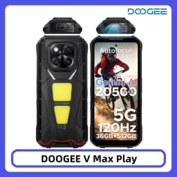 DOOGEE V Max Play Rugged Phone Projector 6.78" 120Hz 36GB 512GB Dimensity 7300 200MP Camera 20500mAh Dual Camping lights NFC