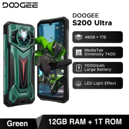 DOOGEE S200 Ultra 5G Rugged Phone 48GB+1TB Dimensity 7400 11000mAh Battery 66W 6.72” FHD+120Hz Breathing Light NFC Smartphone