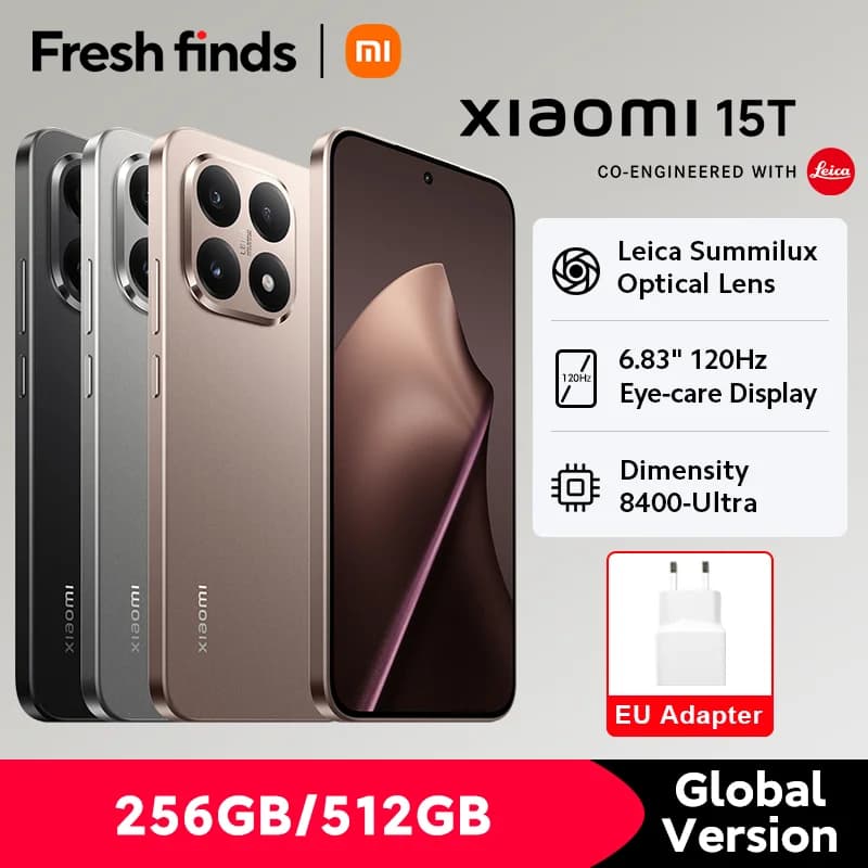 Global Version Xiaomi 15T 5G Smartphone 12GB RAM Leica Camera 6.83" AMOLED Display 120Hz MTK Dimensity 8400-Ultra CPU 5500mAh