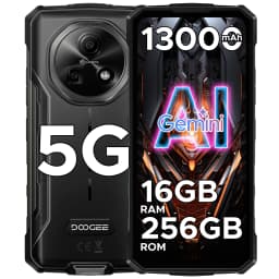 DOOGEE Fire 7 5G Rugged Phone 16GB RAM+256GB ROM 13000mAh Battery Dimensity 6300 Gemini AI 64MP Camera NFC Android 15 Smartphone