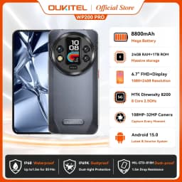 OUKITEL WP200 Pro 5G Rugged Phone AI Smartphone 72GB+1TB 8800mAh Battery 108MP Camera Android 15 Waterproof Outdoor SmartPhone