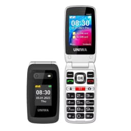 UNIWA V202T 4G VoLTE Phone Double Screen 1450mAh Big Fronts SOS Button Flip Phones Support HAC Russian keyboard Multi language