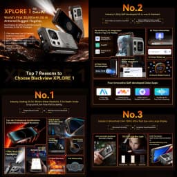 Blackview XPLORE 1 Rugged Phone 16GB+512GB 6.78'' 2.4K Display Android 15 Dimensity 7050 20000 mAh NFC 5G Smartphone