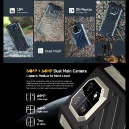 Ulefone Armor 22 Rugged Phone 8GB+128GB / 256GB 6.58'' Android 13 Helio G96 Octa Core 64MP Rear Camera 4G NFC Smartphone