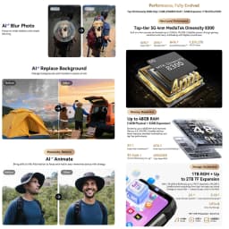 Blackview XPLORE 2 Satellite Rugged Smartphone 16GB+1TB 6.73" 120Hz Display Android 15 50MP Camera 20000mAh 5G NFC Rugged Phone