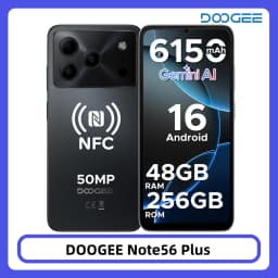 DOOGEE Note56 Plus Android 16 Smartphone 48GB 256GB 6150mAh Large Battery 6.56'' 90Hz Display 50MP Camera NFC Mobile phones