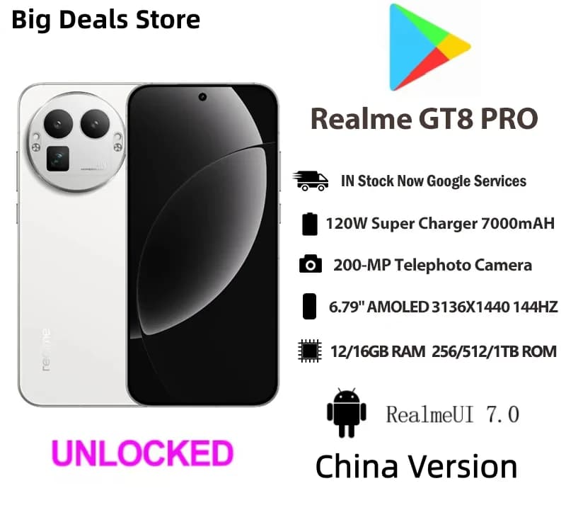 China Version Realme GT 8 Pro Unlock 7000 mAh 120W Supercharge 50W Wireless NFC Snapdragon8Elite Gen5 Screen 6.79 Inch 50MP OIS