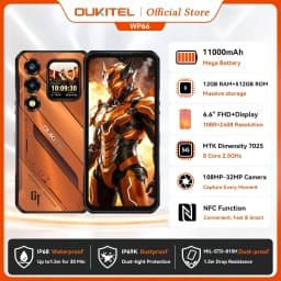 OUKITEL WP66 11000mAh Rugged Smartphone, 36GB+512GB 6.6" FHD+ 1.81" Dual Screen 120Hz, 108MP NFC MTK 5G Mobile Phone, Android 16