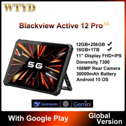 Blackview Active 12 Pro Projector Rugged Tablet 12GB+256GB 11'' FHD+IPS Dimensity 7300 Android 15 30000mAh Bettery Google Play