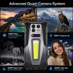 Unihertz 8849 TANK 5 Rugged 5G Smartphone with 2K Projector 9400e CPU 3K AMOLED 17600mAh 18+512GB Support ESIM WiFi 7 Android 16