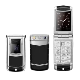Luxury Metal Flip Phone for Men Dual SIM Business Phone Big Button Dual Screen Magic Voice Blacklist Senior Classic Mobile