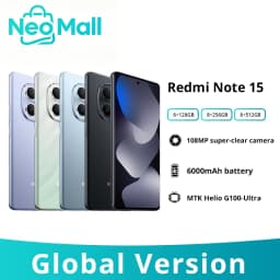 Xiaomi Redmi Note 15 4G Smartphone MTK Helio G100-Ultra 6.77" AMOLED Gobal Version 6000mAh Battery 33W 108MP Camera