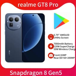 realme GT8 Pro 5G Smart Phone 6.79'' 144Hz AMOLED Screen 7000mAH Battery 120W SuperCharge 50W WirelessCharge Snapdragon 8 Gen5