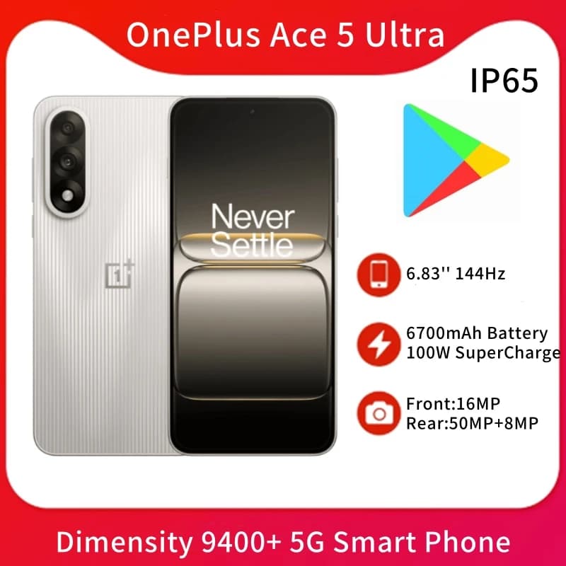 Chinese Version Unlocked OnePlus Ace 5 Ultra 6.83inch AMOLED MTK Dimensity9400+ 50MP 6700Mah 100W SuperVOOC NFC OTA Ace5 Ultra