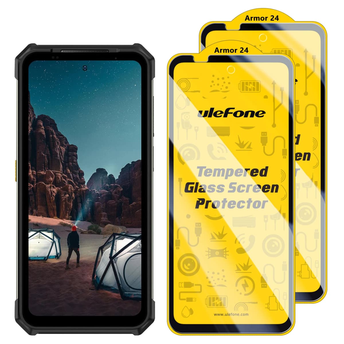 2PCS/Set For Ulefone Armor 24 Series Anti Fingerprint Tempered Glass Screen Protecto Ulefone Glass For Armor 24
