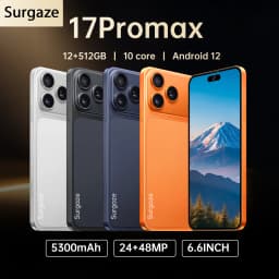SURGAZE Global Version i17Promax Smartphone 5G Android 5300mAH 12GB RAM 512GB ROM 6.6Inch 24+48MP 5G Network Mobile Phone