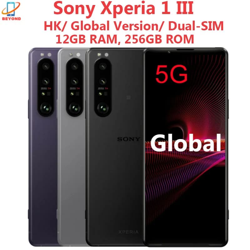 Sony Xperia 1iii 1 iii 5G Dual Sim XQ-BC52 256GB XQ-BC72 512GB 6.5" 12GB RAM Snapdragon Octa Core NFC Original Cell Phone